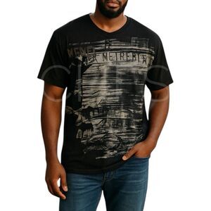 LL Cool J.  Brand T-Shirt Black/Silver Allover Graphic Size XL Extra Large
